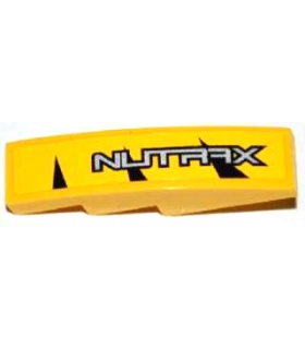 Yellow Slope, Curved 4 x 1 No Studs with Silver 'NUTRAX' Pattern Model Left Side (Sticker) - Set 8228