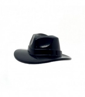 Black Minifigure, Headgear Hat, Very Wide Brim, Outback Style (Fedora)