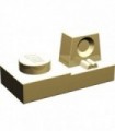 Tan Hinge Plate 1 x 2 Locking with 1 Finger On Top