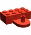 Red Brick, Modified 2 x 4 with Coupling, Male