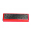 Red Tile 1 x 3 with Silver Tread Plate Fade Pattern (Sticker) - Set 8195