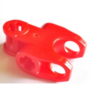 Red Technic, Axle Connector 2 x 3 with Ball Socket, Closed Sides, Squared Ends