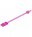 Trans-Dark Pink Bar 12L with 1 x 2 Plate End Hollow Studs and 1 x 1 Round Plate End