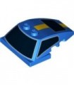 Blue Wedge 5 x 4 x 1 1/3 with 2 x 4 Base with Windows and Yellow Stripe Pattern