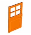 Orange Door 1 x 4 x 6 with 4 Panes and Stud Handle