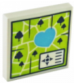 White Tile 2 x 2 with Map Heartlake Park Pattern