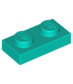 Dark Turquoise Plate 1 x 2