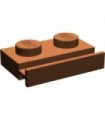 Reddish Brown Plate, Modified 1 x 2 with Door Rail