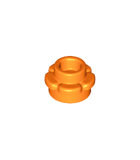 Orange Plate, Round 1 x 1 with Flower Edge (5 Petals)