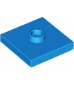 Dark Azure Plate, Modified 2 x 2 with Groove and 1 Stud in Center (Jumper)