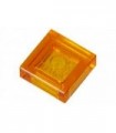 Trans-Orange Tile 1 x 1 with Groove