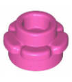 Dark Pink Plate, Round 1 x 1 with Flower Edge (5 Petals)