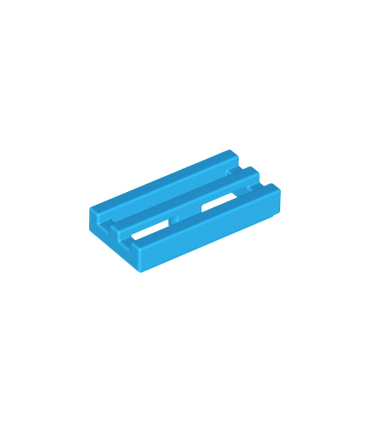Dark Azure Tile, Modified 1 x 2 Grille with Bottom Groove / Lip