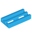 Dark Azure Tile, Modified 1 x 2 Grille with Bottom Groove / Lip
