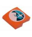 Orange Slope, Curved 2 x 2 No Studs with Dark Blue, Dark Azure and White Arctic Logo Pattern