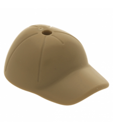 Dark Tan Minifig, Headgear Cap - Short Curved Bill with Seams and Hole on Top
