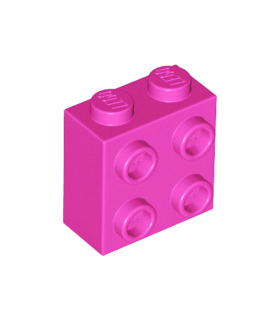 Dark Pink Brick, Modified 1 x 2 x 1 2/3 with Studs on 1 Side