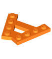 Orange Wedge, Plate A-Shape with 2 Rows of 4 Studs