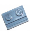Flat Silver Plate, Modified 1 x 2 with Door Rail