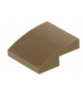 Dark Tan Slope, Curved 2 x 2 No Studs