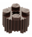 Dark Brown Brick, Round 2 x 2 with Flutes (Grille) and Axle Hole
