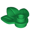 Green Plant Plate, Round 1 x 1 with 3 Leaves