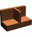 Reddish Brown Panel 1 x 2 x 1 with Rounded Corners and Center Divider