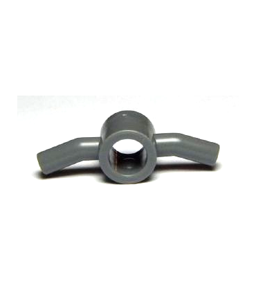 Dark Bluish Gray Minifig, Utensil Spiral Pole Attachment with 2 Bent Handles and 3 Inside Ridges