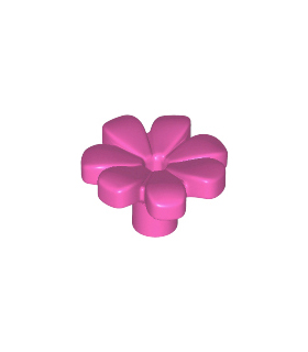 Dark Pink Friends Accessories Flower with 7 Thick Petals and Pin