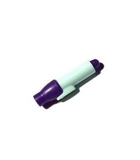 Light Aqua Minifigure, Utensil Pen with Dark Purple Tip and Cap Pattern