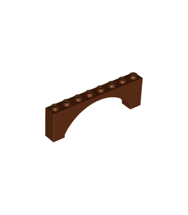 Reddish Brown Brick, Arch 1 x 8 x 2 Raised Arch