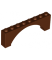 Reddish Brown Brick, Arch 1 x 8 x 2 Raised Arch