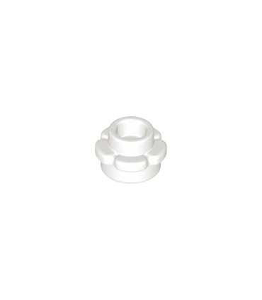 White Plate, Round 1 x 1 with Flower Edge (5 Petals)