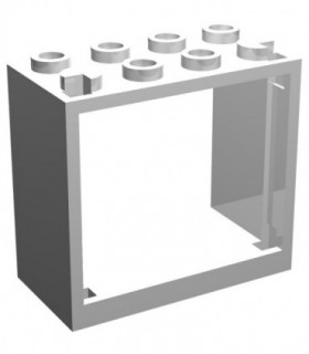 White Window 2 x 4 x 3 Frame - Hollow Studs