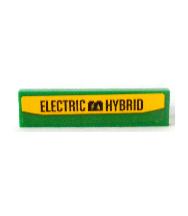 Green Tile 1 x 4 with 'ELECTRIC HYBRID' Pattern (Sticker) - Set 60154