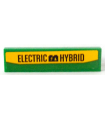Green Tile 1 x 4 with 'ELECTRIC HYBRID' Pattern (Sticker) - Set 60154