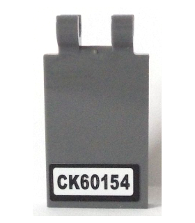 Dark Bluish Gray Tile, Modified 2 x 3 with 2 Clips with 'CK60154' License Plate Pattern (Sticker) - Set 60154