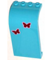 Medium Azure Panel 3 x 4 x 6 Curved Top with 2 Butterflies Pattern (Stickers) - Set 3186