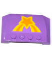Medium Lavender Wedge 4 x 6 x 2/3 Triple Curved with Orange and Yellow Shooting Star Pattern (Sticker) - Set 3183