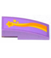 Medium Lavender Slope, Curved 3 x 1 No Studs with Orange and Yellow Shooting Star Pattern Model Left Side (Sticker) - Set 3183