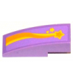 Medium Lavender Slope, Curved 3 x 1 No Studs with Orange and Yellow Shooting Star Pattern Model Right Side (Sticker) - Set 3183