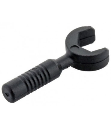 Black Minifig, Utensil Tool Open End Wrench - 6-Rib Handle