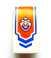 White Slope, Curved 4 x 2 No Studs with Blue Arrow and Coast Guard Logo on Orange Background Pattern (Sticker) - Set 60011