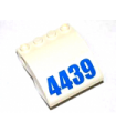 White Slope, Curved 4 x 4 x 2 with Holes and Blue '4439' Pattern (Sticker) - Set 4439