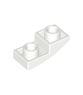 White Slope, Curved 2 x 1 Inverted