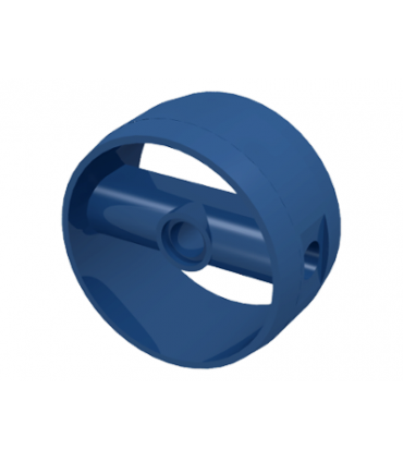 Dark Blue Cylinder 4 x 4 x 1 2/3 with Pin Holes and Center Bar