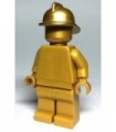 Statue - Pearl Gold with Metallic Gold Fire Helmet
