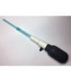 White Minifig, Utensil Cylinder with Trans-Light Blue Water Extension and Black Handle with Black Rubber Squeezable Bladder