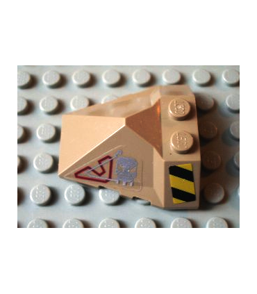 Dark Tan Wedge 4 x 4 Pyramid Center with Stripes and Exo-Force Circuitry Right Pattern F (Stickers) - Set 7711