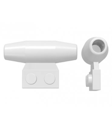 White Engine, Smooth Small, 1 x 2 Side Plate without Axle Holders